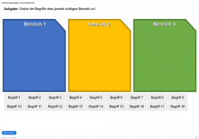 Zuordnungsaufgabe mit drei Bereichen (eckig)